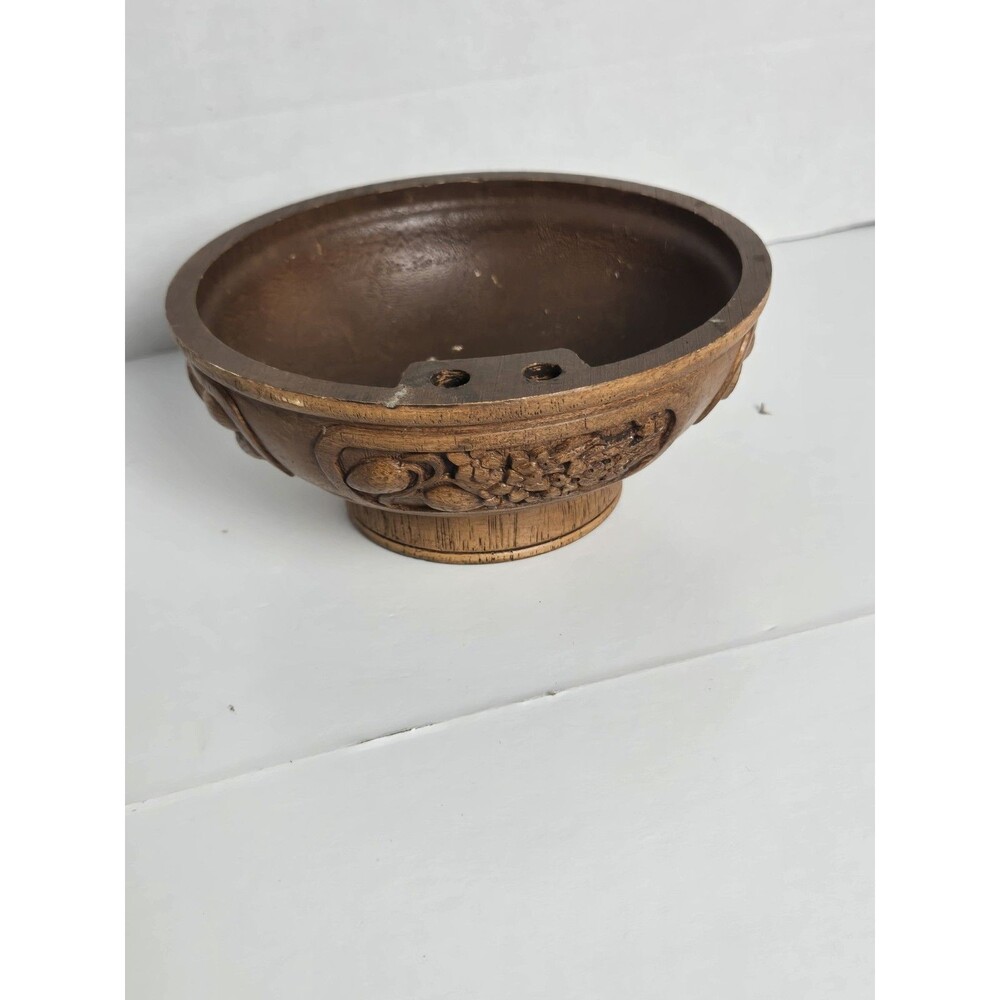 Vintage Composite Nut Cracker Bowl Brazil Almond Walnut Pecan FTD